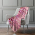 50" X 70" Pink And Ivory Abstract Polyester Woven Plush Throw Blanket