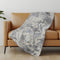 50" X 70" Gray And Silver Abstract Polyester Woven Plush Throw Blanket