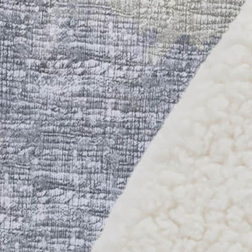 50" X 70" Gray And Silver Abstract Polyester Woven Plush Throw Blanket