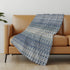 50" X 70" Blue And Orange Geometric Microfiber Plush Throw Blanket