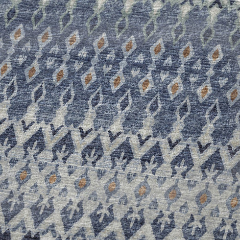 50" X 70" Blue And Orange Geometric Microfiber Plush Throw Blanket