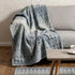 50" X 70" Blue And Orange Geometric Microfiber Plush Throw Blanket