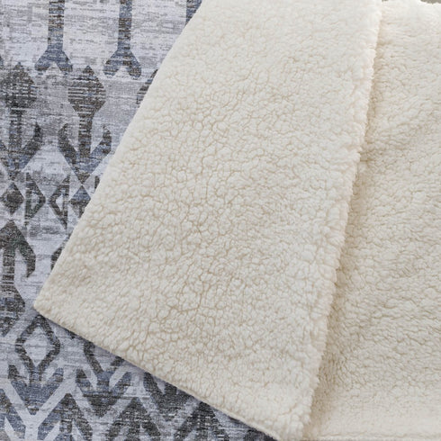 50" X 70" Charcoal And Gray Geometric Microfiber Plush Throw Blanket