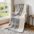 50" X 70" Charcoal And Gray Geometric Microfiber Plush Throw Blanket