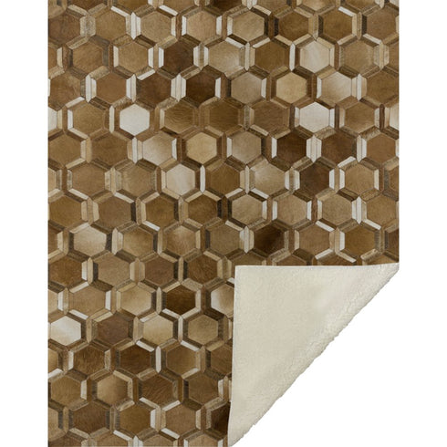 50" X 70" Brown And Beige Geometric Microfiber Plush Throw Blanket