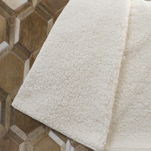 50" X 70" Brown And Beige Geometric Microfiber Plush Throw Blanket