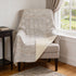 50" X 70" Ivory And Beige Geometric Microfiber Plush Throw Blanket