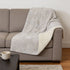 50" X 70" Ivory And Beige Geometric Microfiber Plush Throw Blanket