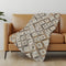 50" X 70" Gray And Brown Geometric Microfiber Plush Throw Blanket