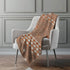 50" X 70" Rust And Ivory Geometric Microfiber Plush Throw Blanket