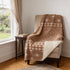 50" X 70" Rust And Ivory Geometric Microfiber Plush Throw Blanket