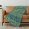 50" X 70" Green And Blue Geometric Microfiber Plush Throw Blanket