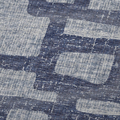 50" X 70" Blue And Silver Abstract Polyester Woven Plush Throw Blanket