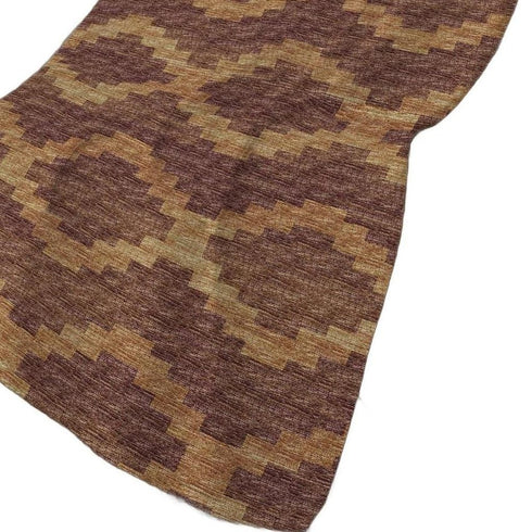 50" X 70" Rust And Gold Geometric Polyester Woven Plush Throw Blanket