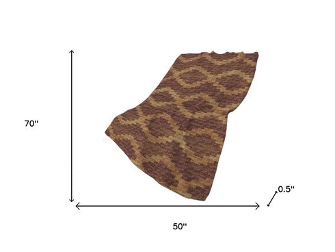 50" X 70" Rust And Gold Geometric Polyester Woven Plush Throw Blanket
