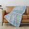 50" X 70" Turquoise And Gray Geometric Microfiber Plush Throw Blanket