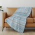 50" X 70" Turquoise And Gray Geometric Microfiber Plush Throw Blanket