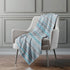 50" X 70" Turquoise And Gray Geometric Microfiber Plush Throw Blanket