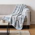 50" X 70" Turquoise And Gray Geometric Microfiber Plush Throw Blanket