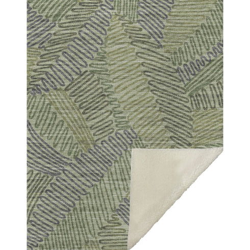 50" X 70" Green And Gray Abstract Microfiber Plush Throw Blanket