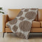 50" X 70" Brown And Beige Geometric Polyester Woven Plush Throw Blanket