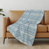 50" X 70" Blue And Light Blue Geometric Microfiber Plush Throw Blanket