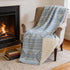50" X 70" Blue And Light Blue Geometric Microfiber Plush Throw Blanket