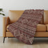 50" X 70" Rust And Ivory Geometric Microfiber Plush Throw Blanket