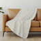 50" X 70" Linen And Ivory Houndstooth Microfiber Plush Throw Blanket