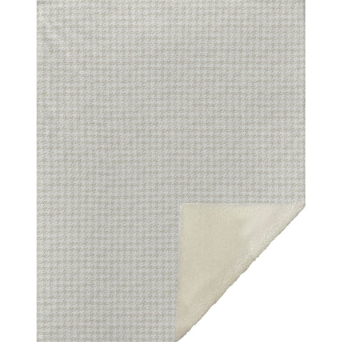 50" X 70" Linen And Ivory Houndstooth Microfiber Plush Throw Blanket