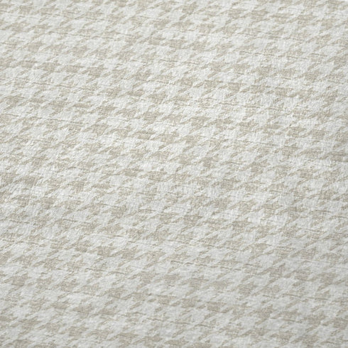 50" X 70" Linen And Ivory Houndstooth Microfiber Plush Throw Blanket