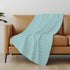50" X 70" Aqua And White Houndstooth Microfiber Plush Throw Blanket