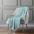 50" X 70" Aqua And White Houndstooth Microfiber Plush Throw Blanket