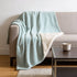 50" X 70" Aqua And White Houndstooth Microfiber Plush Throw Blanket