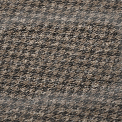 50" X 70" Chocolate And Brown Houndstooth Polyester Woven Plush Throw Blanket