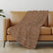 50" X 70" Rust And Beige Striped Polyester Woven Plush Throw Blanket