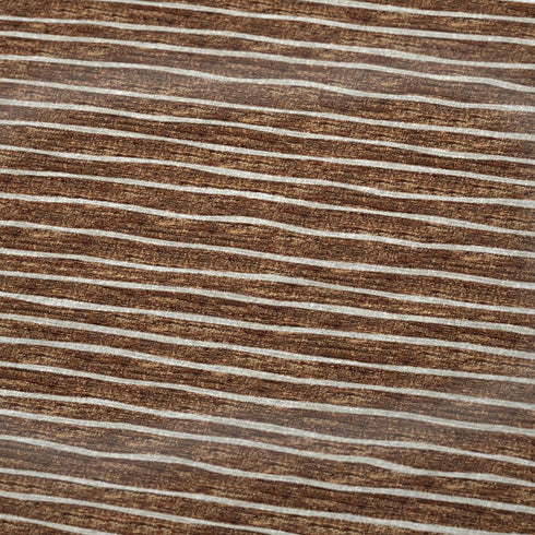 50" X 70" Rust And Beige Striped Polyester Woven Plush Throw Blanket