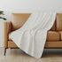 50" X 70" Linen And Ivory Geometric Microfiber Plush Throw Blanket
