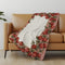 50" X 70" Red Ivory And Green Checkered Microfiber Plush Throw Blanket