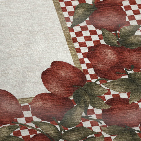 50" X 70" Red Ivory And Green Checkered Microfiber Plush Throw Blanket