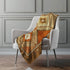 50" X 70" Brown Walnut And Beige Geometric Polyester Woven Plush Throw Blanket