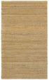 5' X 8' Natural And Green Hand Woven Jute Blend Area Rug