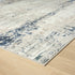 8' Gray And Blue Abstract Distressed Runner Rug