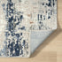 8' Gray And Blue Abstract Distressed Runner Rug
