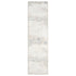 7' Beige And Blue Abstract Distressed Runner Rug