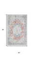 5' X 8' Blue And Orange Medallion Distressed Area Rug