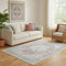 5' X 8' Blue And Orange Medallion Distressed Area Rug