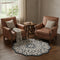 6' Blue And Ivory Wool Medallion Hand Tufted Round Rug