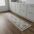 9' Blue And Beige Floral Runner Rug