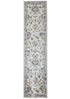 9' Blue And Beige Floral Runner Rug